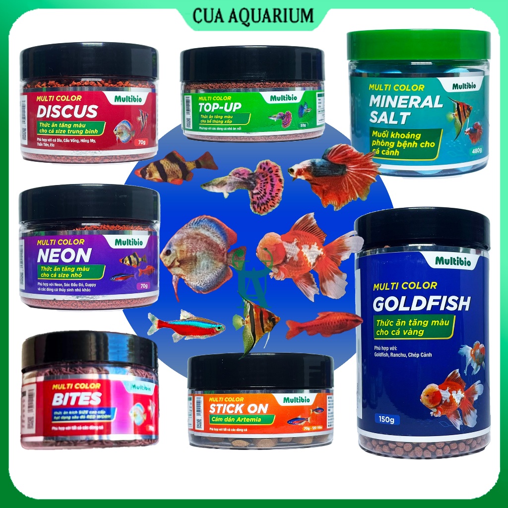 Thức ăn cám kích màu cho cá cảnh Multi Color