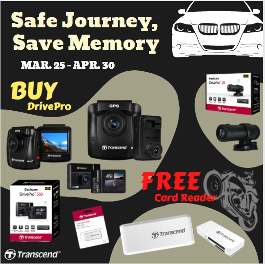 กล้องติดรถยนต์ Transcend's DrivePro 250 : WiFi ,Memory Card 32 GB - Transcend -รับประกัน 2 ปี - มีใบกำกับภาษี