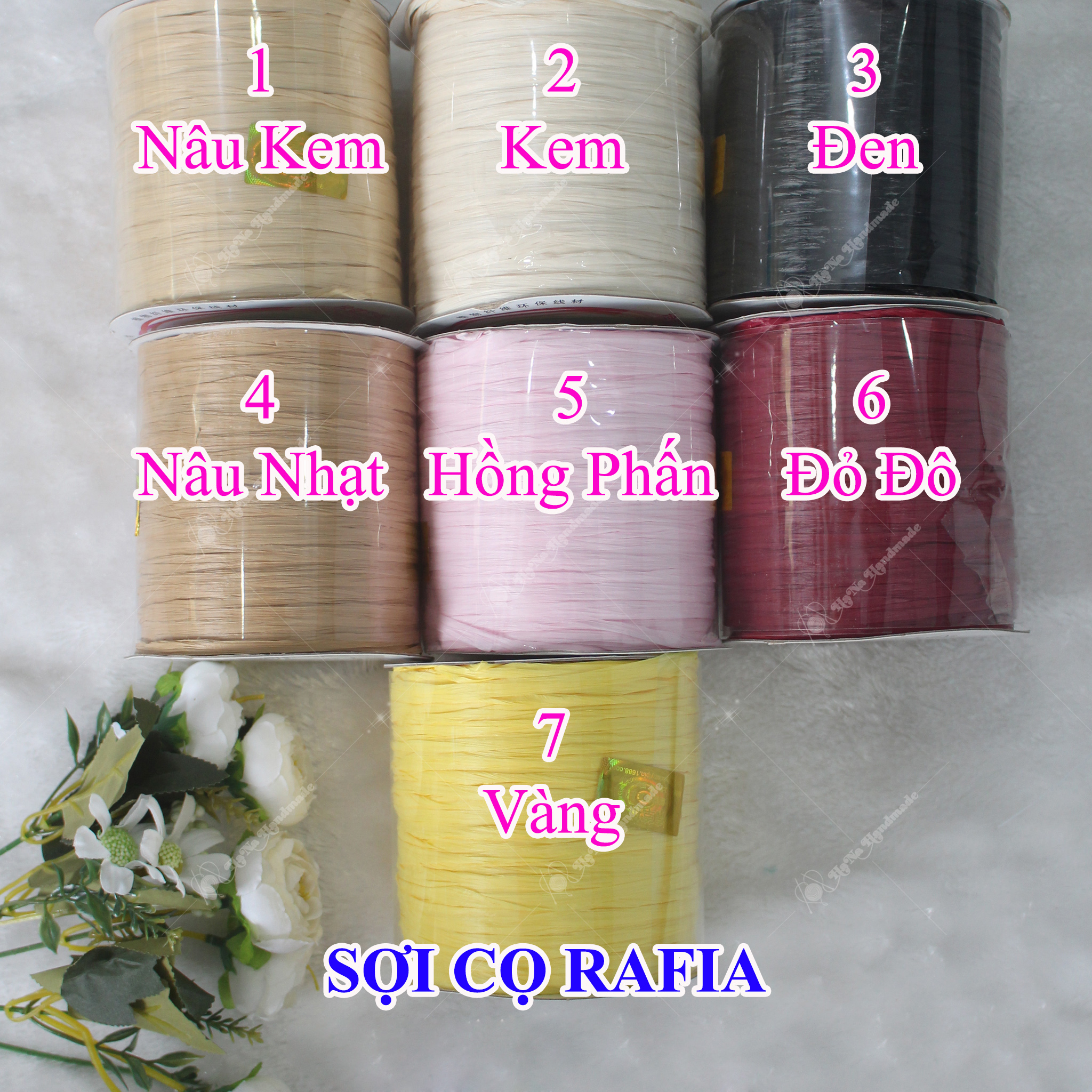 Sợi cọ raffia / sợi cọ đan móc 139k/ cuộn