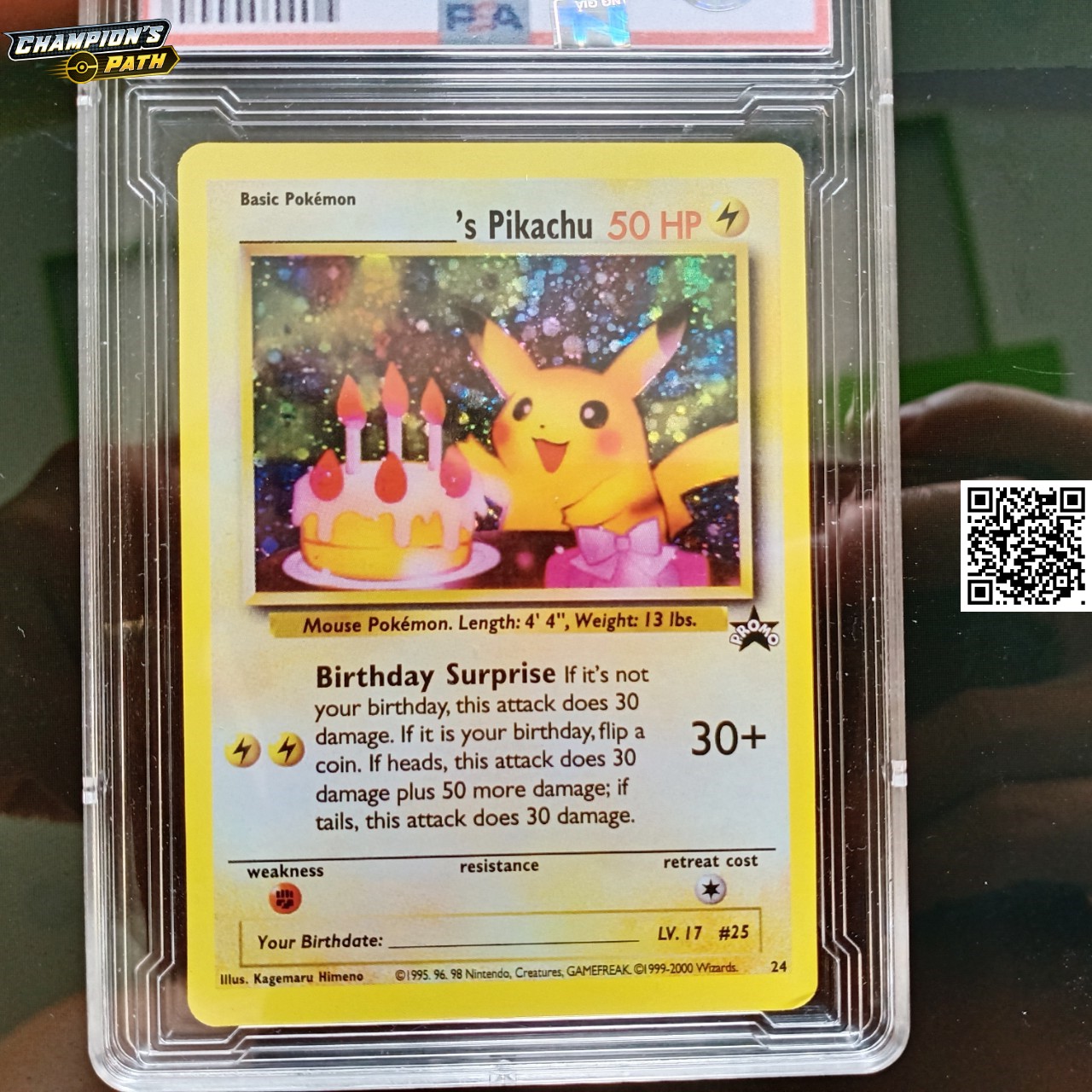Thẻ pokémon nitendo game 1999 pikachu 24 pikachu sinh nhật 1459 d7