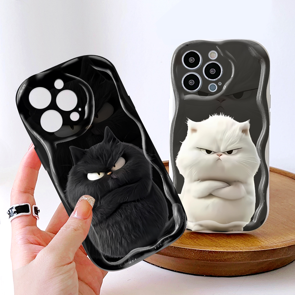 Hontinga for Redmi 13C Xiaomi Poco C65 Back Cover Cute Print Phone Case Texture Wavy Edge Soft Mobile Cover. 