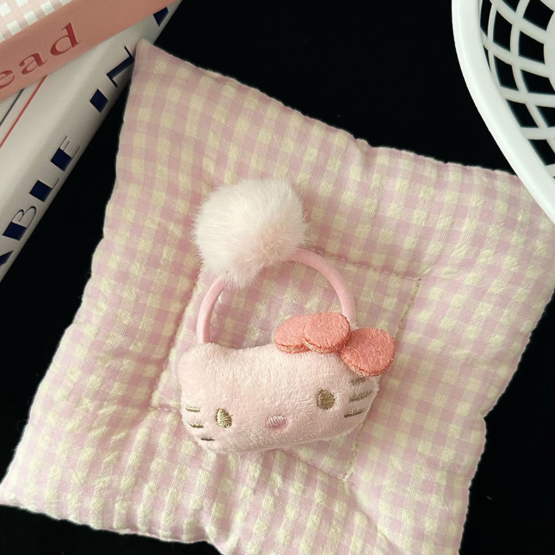 1PC Face Washing Make Up Hair Circle Hello Kitty Scrunchies Cartoon Sanrio Elastic Hair Ring Hair Rope Sweet Ponytail Hair Accessory