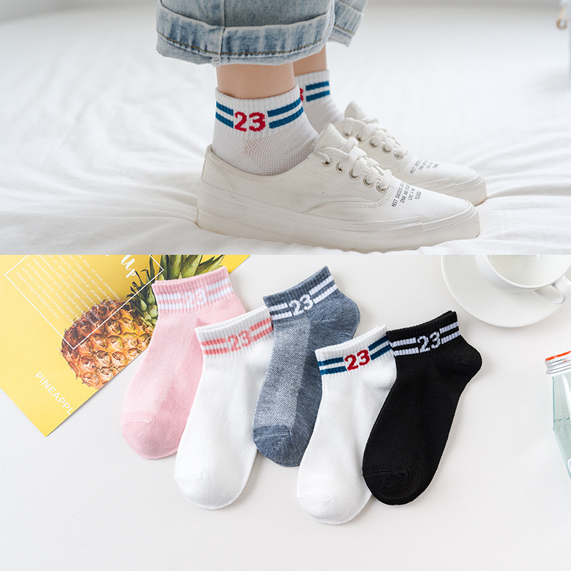 [HCM] [SET 5 ĐÔI] Tất vớ nữ cổ ngắn số 23 dễ thương