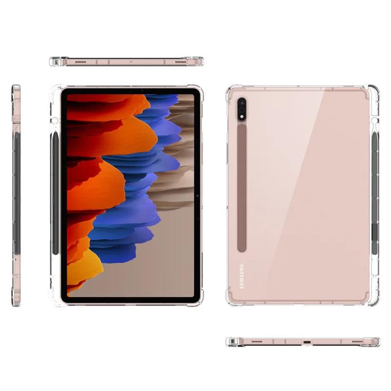 Pencil Solt Case for Samsung Galaxy Tab S9 S8 S7 Plus Ultra S6 Lite A7 A8 Tablet Cover Clear Soft Air-bag Pen Holder Shell Funda. 
