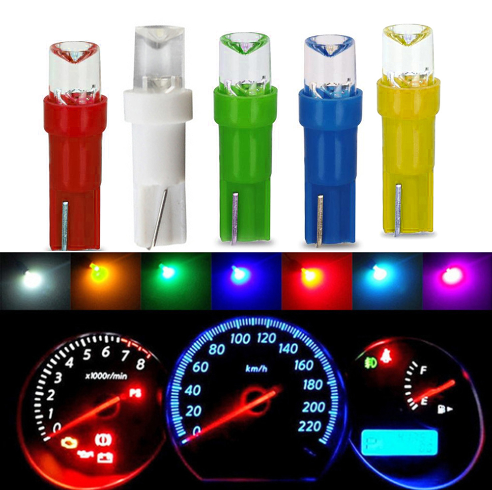 Calistouk  10 Cái Đèn LED Bảng Điều Khiển Xe Hơi T5 Bóng Đèn, Bảng Điều Khiển Đèn Ống Kính Lõm Bên Nêm Đồng Hồ Tốc Độ