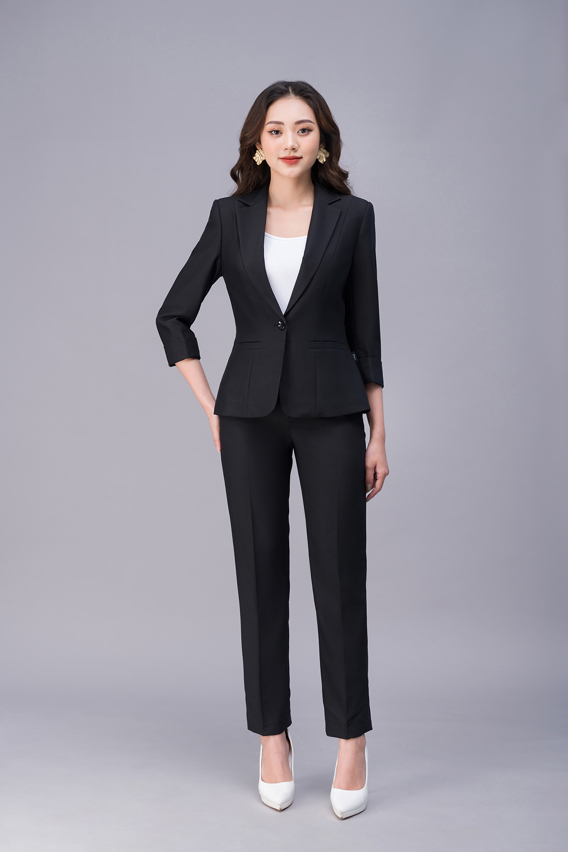 Áo vest tay lỡ luperi lfvest084 một cúc dáng trẻ trung