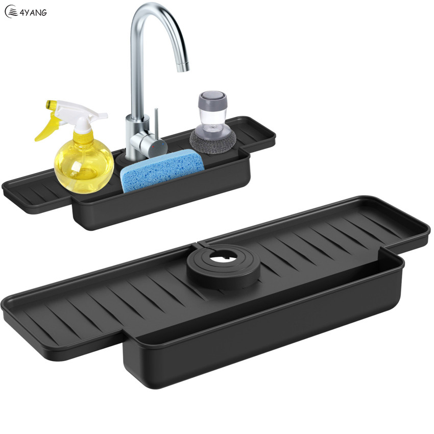 Silicone Faucet Mat,Silicone Faucet Handle Drip Catcher Tray,Faucet Sink Splash Guard,Drying Mat for Kitchen Bathroom Counter,Drying Pad,Faucet Draining Pad,bathroom worktop protect