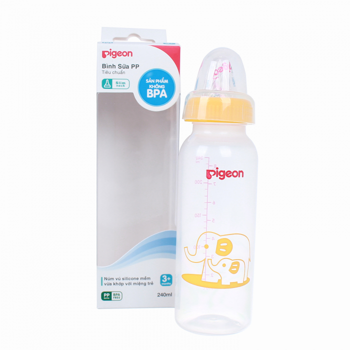 Bình sữa Pigeon 120ml/240ml cổ hẹp (> 0 tháng)