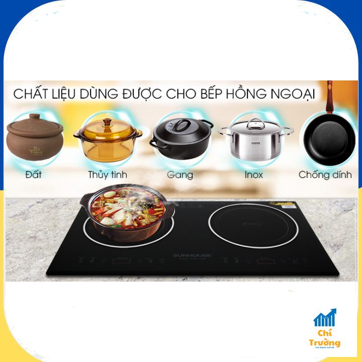 [BẾP HỒNG NGOẠI ĐÔI] Lắp âm Sunhouse SHB9112MT