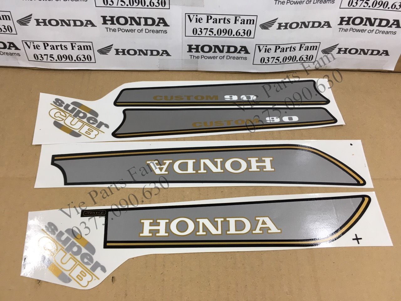 Bộ tem xe máy Honda Custom 50, Custom 70, Custom 90 (Cub 92)