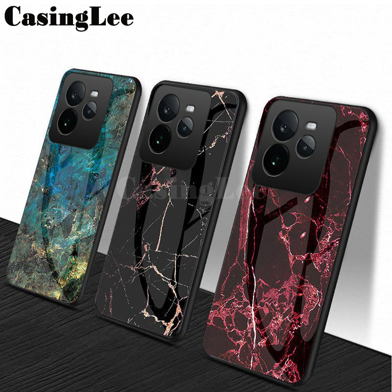 For Realme GT7 Pro Case Fashion Marble Tempered Glass Protector Soft Frame Silicon For Realme GT 7 Pro Back cover Phone Cases.
