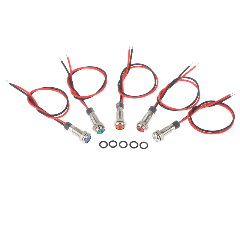 P67 waterproof 6mm led metal warning indicator light 3v 5v 6v 12v 24v 220v