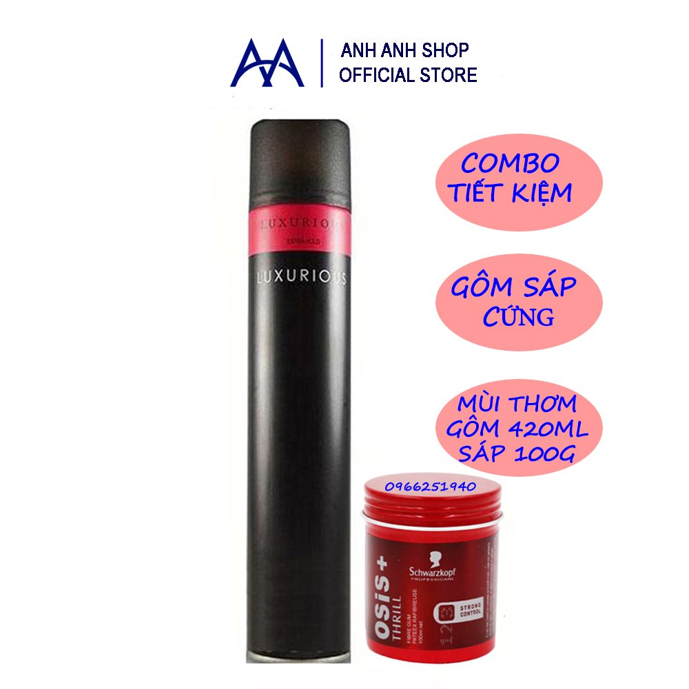Combo Gôm siêu cứng Luxurious và Sáp Cao Cấp Osis 100G