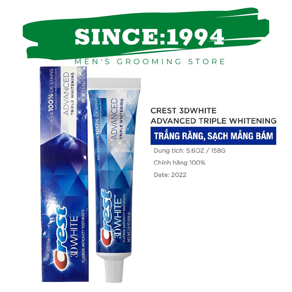 [ Hàng Mỹ ] Kem đánh răng Crest 3D White Advanced Whitening 147g - Mẫu Mới