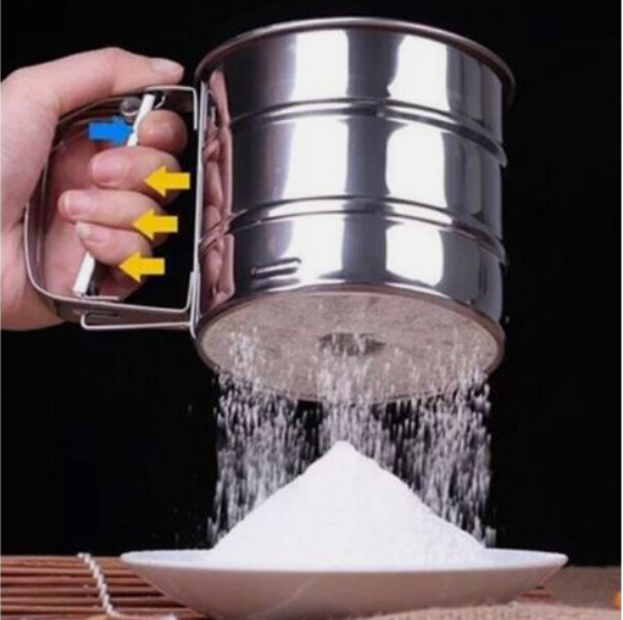 Ca Rây Bột Inox Thép Không Gỉ Có Tay Cầm