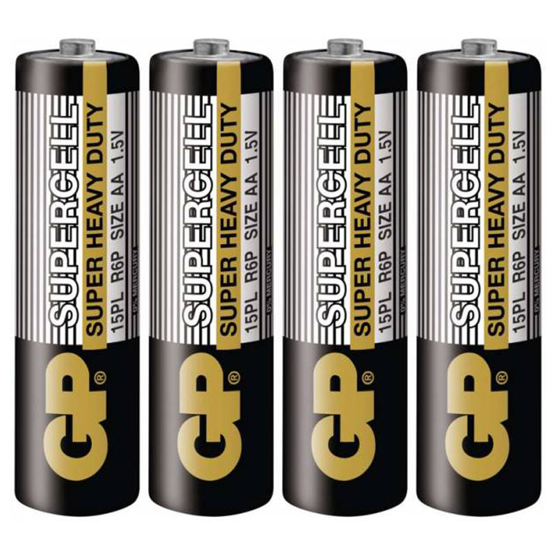Vỉ 4 Pin Tiểu GP Supercell Super Heavy Duty AA - GP 15PL-2S4