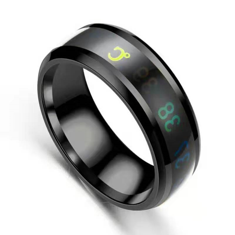 Temperature Ring Titanium Steel Mood Emotion Feeling Intelligent Temperature Sensitive Rings for Women Men Waterproof Jewelry