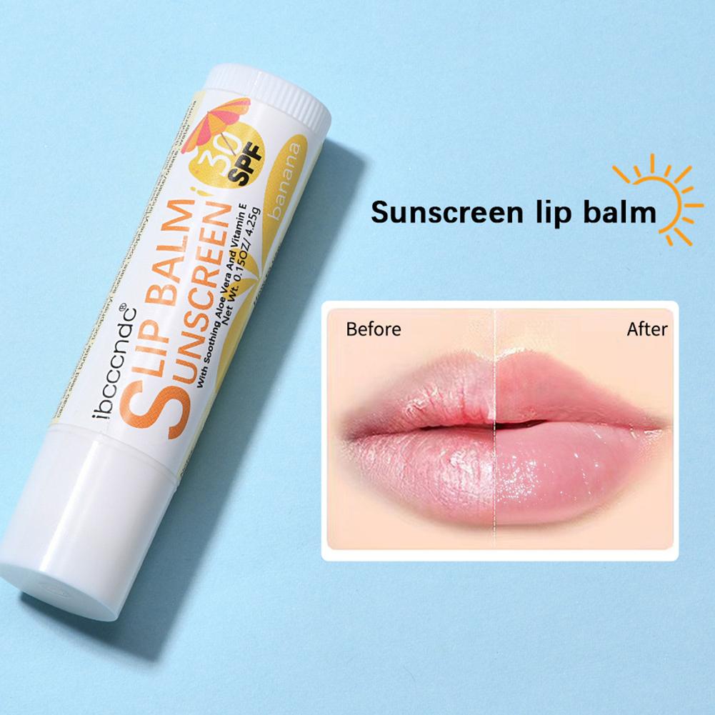 Sunscreen Lip Balm SPF 30 UVA Protection Lips Moisturizer Lipstick Sun Care Coconut Banana Colorless Watermelon Flavor. 