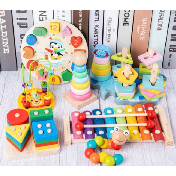 Combo 3 - 7 món đồ chơi gỗ cho bé phát triển tư duy cho bé