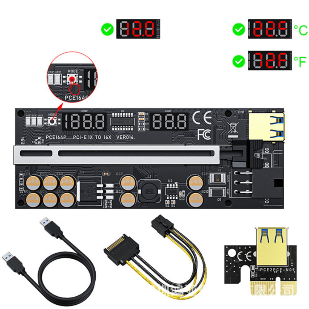 Topdigit topdigit ver016 pci-e riser card ver016 pci express 1x to 16x extender 6pin adapter gpu mining usb 3.0 pcie riser for video card