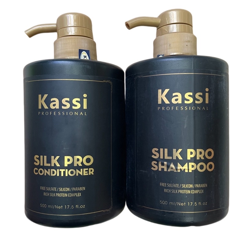 Dầu gội xả phục hồi tóc hư tổn Kassi Silk Pro 500mlx2