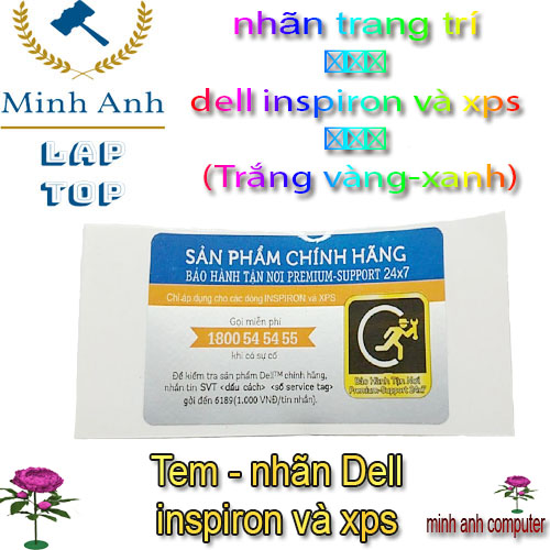 Tem dán nhãn trang trí dell inspiron và xps