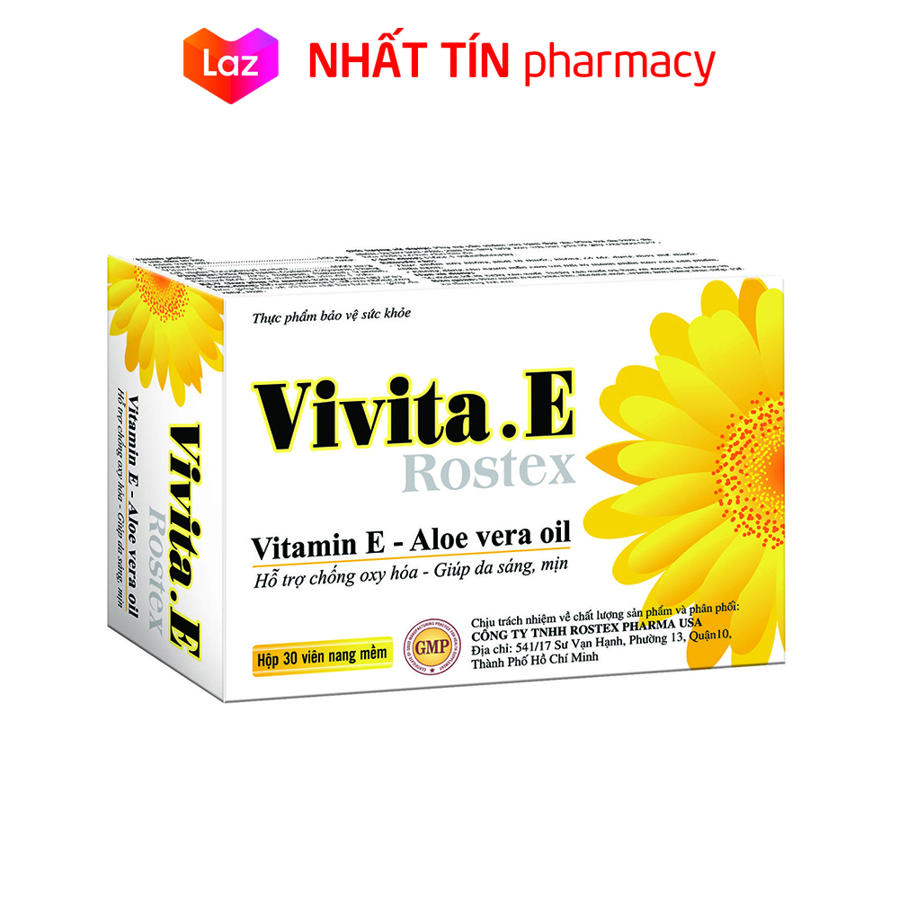 Viên uống đẹp da Vitamin E 4000mcg Omega 3 Aloe vera oil chống lão hóa ngừa nếp nhăn - Hộp 30 viên - NHẤT TÍN PHARMACY