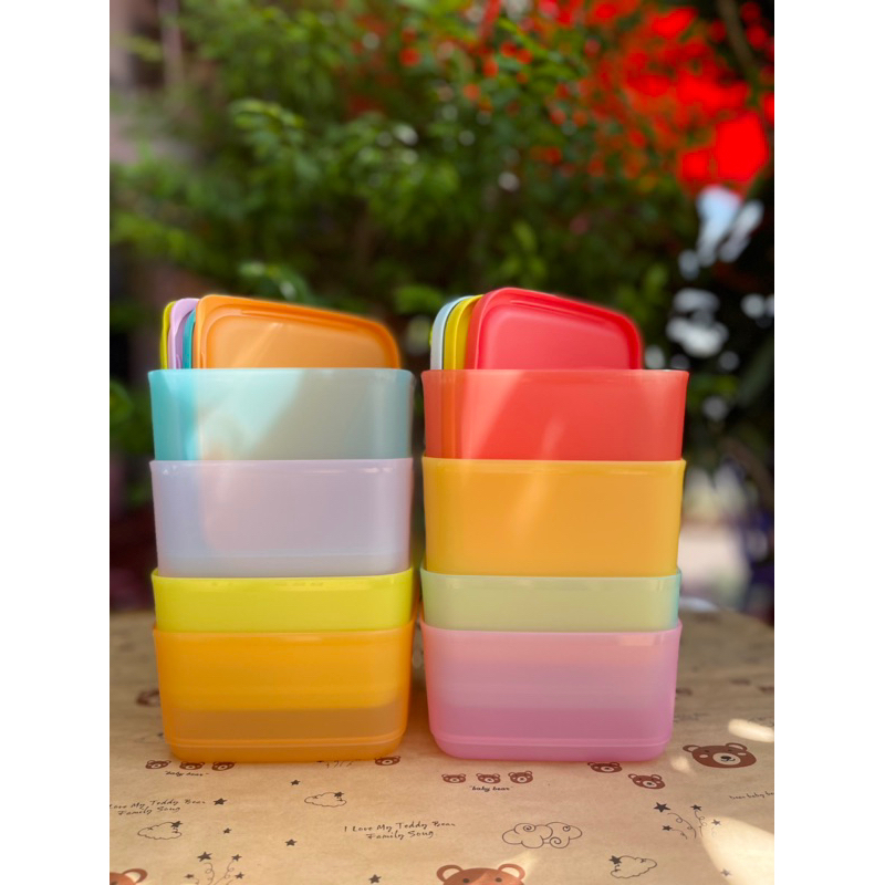 Hộp vuông 1L Tupperware -Medium square round 1L tupperware chính hãng Tupperware HOME KITCHEN