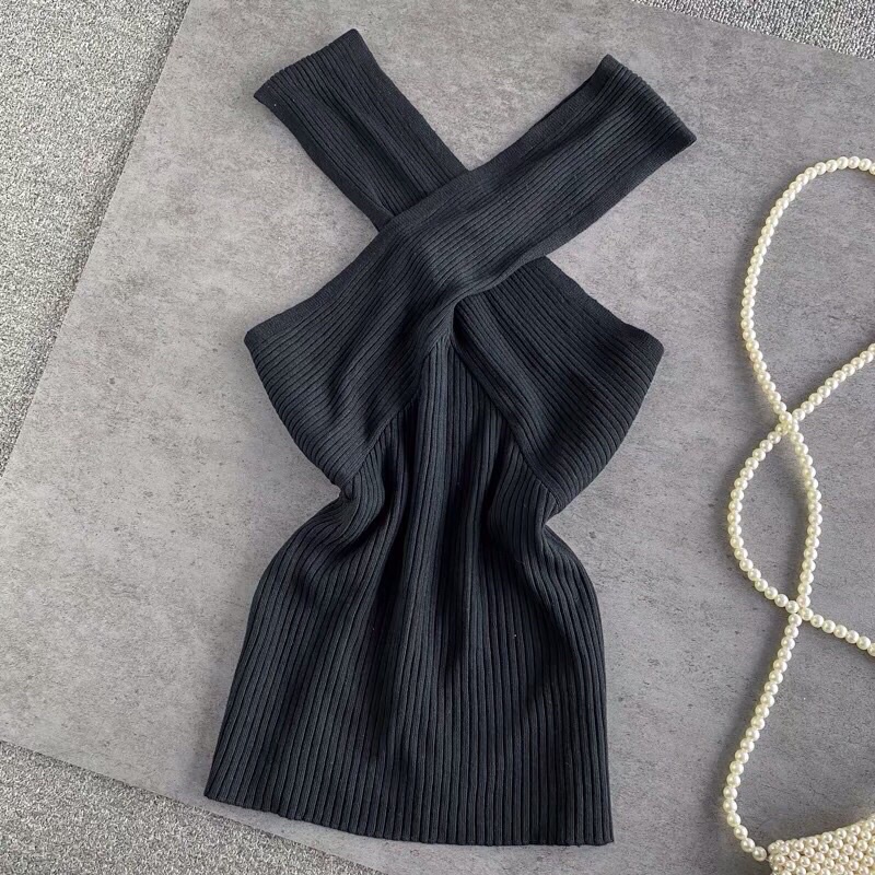 Áo len nữ kiểu cổ vắt chéo sexy hàng QC