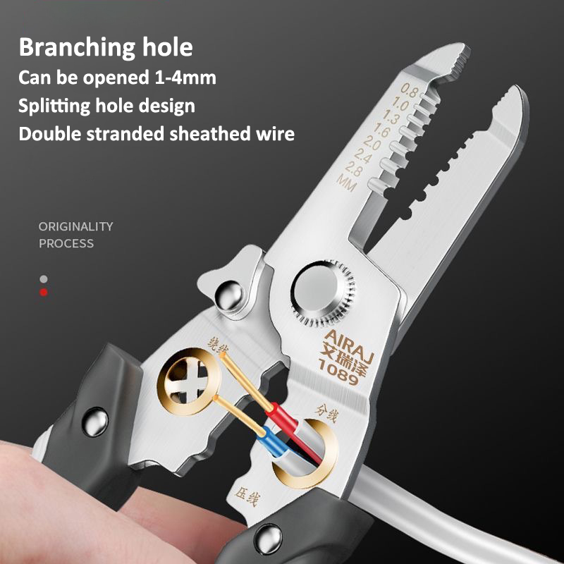 YONUO Multifunctional new stripper crimping pliers, cable shears, labor-saving, sharp and durable, wire cutting wiring electrician pliers