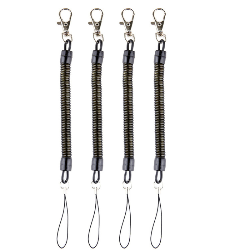 BFR1 Spring Coil Keychain Metal Buckle+pvc Iron Buckle Spring Cord Anti Theft Mobile Phone Rope