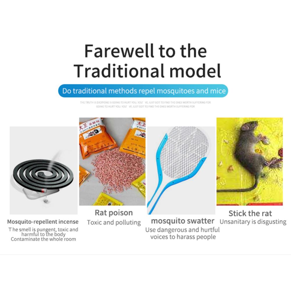 Ultrasonic Mosquito Repeller Home Electronic Mouse Rodent Control Repellent