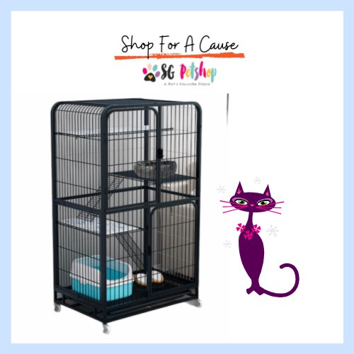 Cat Cage Chinchillas Birds Parrots 3/ 4 Tiers ( Black or white colour