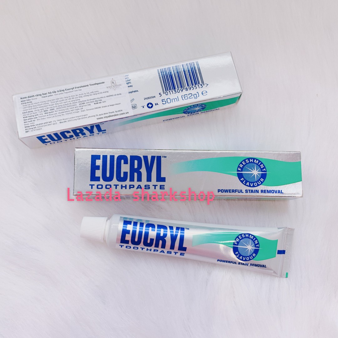 Kem Đánh Răng Làm Trắng Răng Hương Bạc Hà Eucryl Freshmint Toothpaste 62g