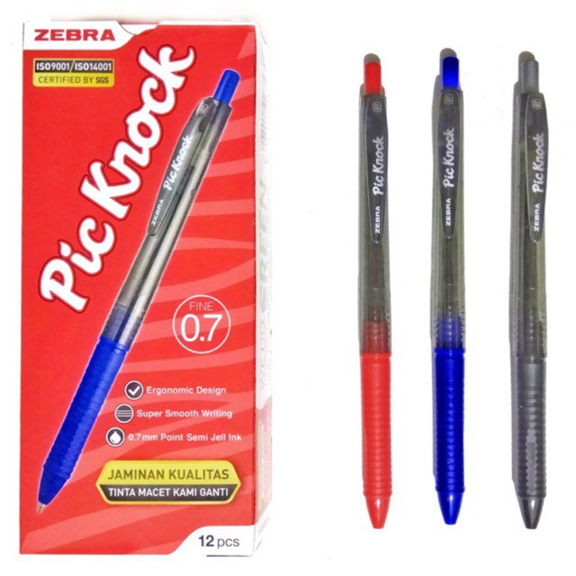 Bút bi zebra pic knock 0.7mm chính hãng