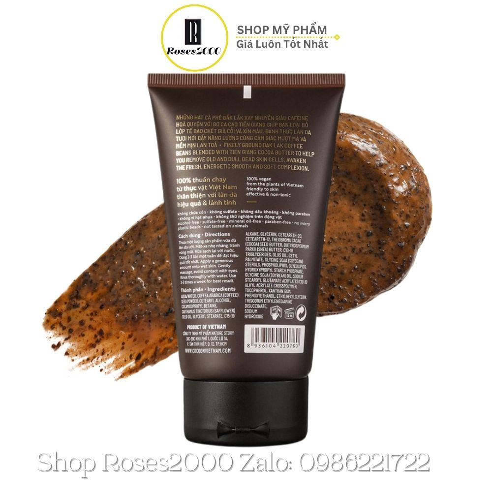 Tẩy Kì Cà phê Đắk lắk làm sạch da chết COCOON hũ - típ (Dak lak coffee body polish)