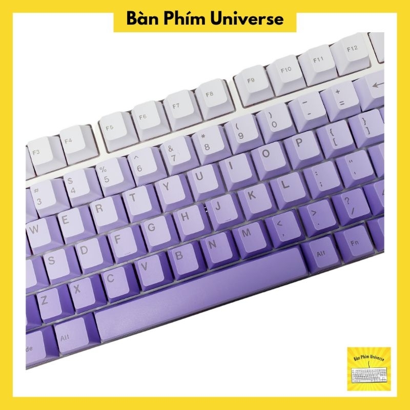 Keycap tím gradient - keycap pbt profile cherry 124 phím - keycap gradient tím cho bàn phím cơ - bàn phím universe