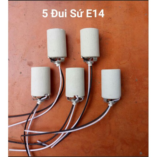 Đui sứ E14 có dây chịu nhiệt
