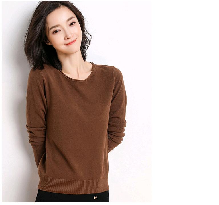 Áo len dệt kim dài tay nhiều màu