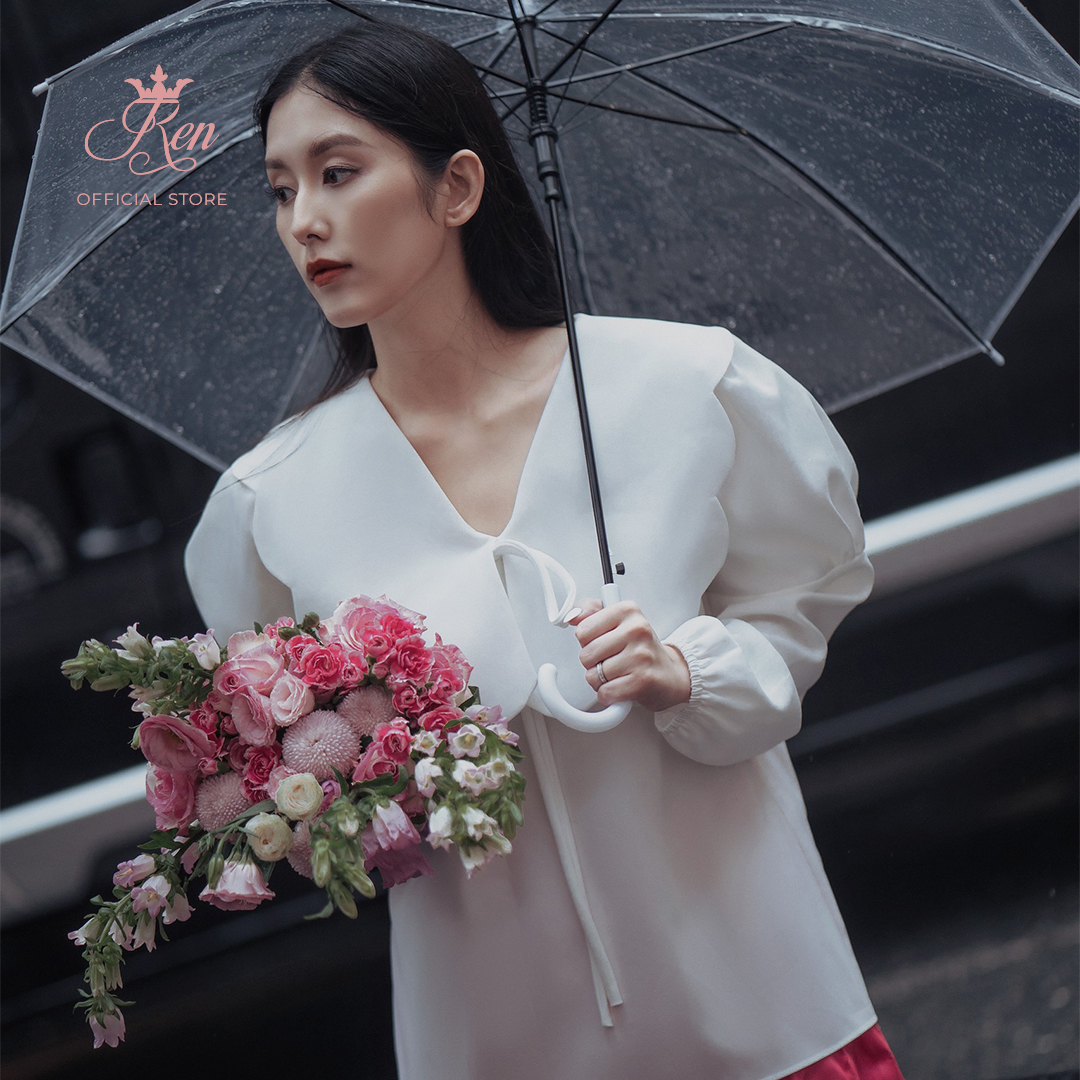 REN BY TEE - Áo Dài Tay Phồng Cổ Vuông