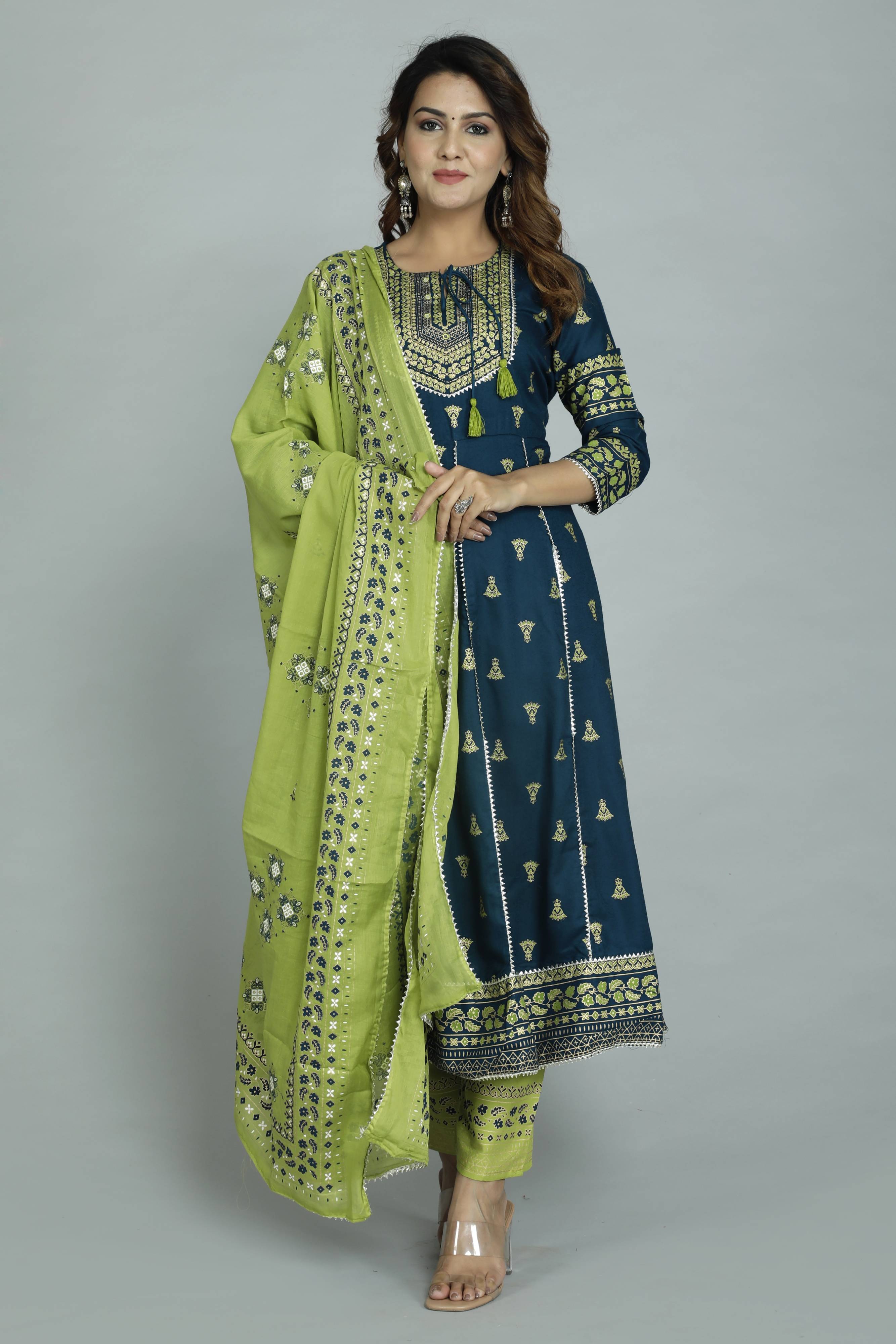 Women Viscose Rayon Kurta Pant Dupatta Set Traditional Ethnic wear for Occasion Casual Festive Party Plus size. 