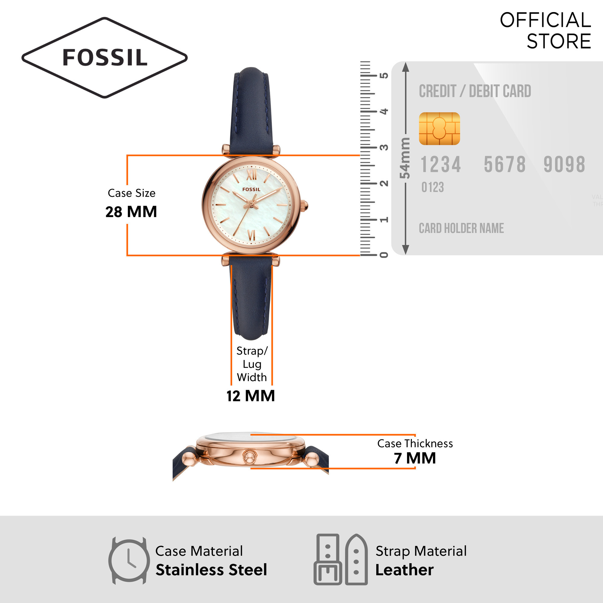 Fossil Carlie Mini ES4502 Quartz Analog Women's Watch Singapore