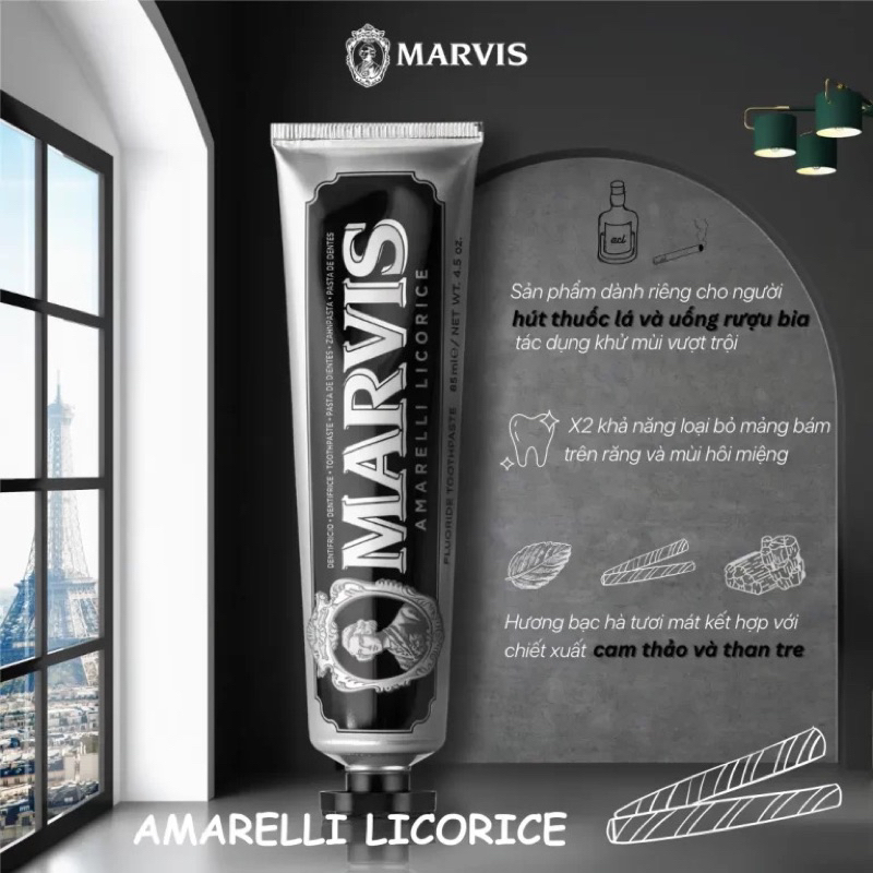 Kem Đánh Răng Marvis cao cấp - Marvis đủ các mùi hương 85ml