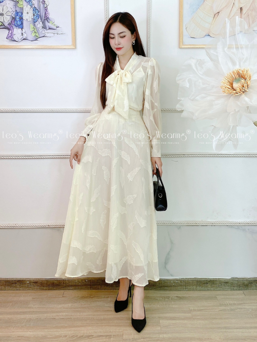 B796 LEOSWEARING set váy 3 món dáng dài