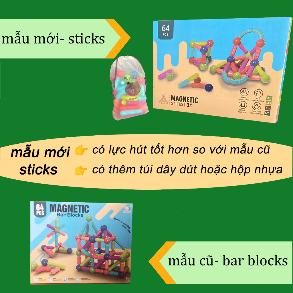 Bộ lắp ghép nam châm ( 36, 42,64) chi tiết