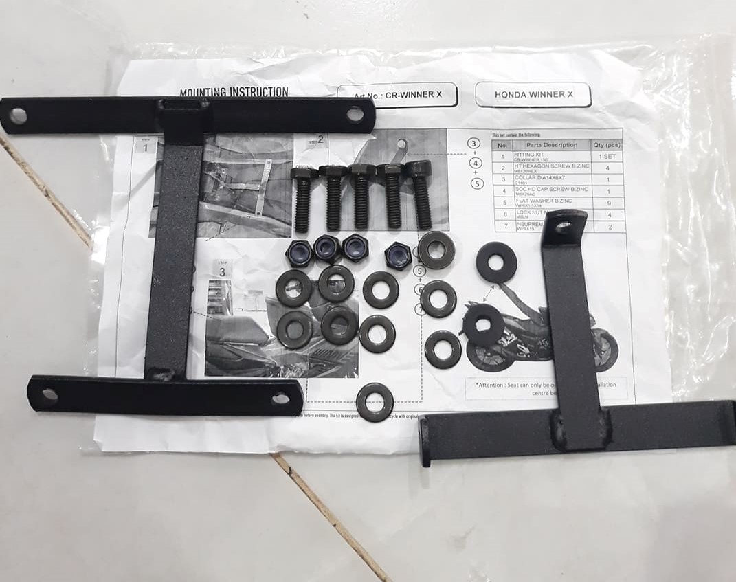 Bộ pad gắn thùng giữa k10, g10, g12 givi theo xe