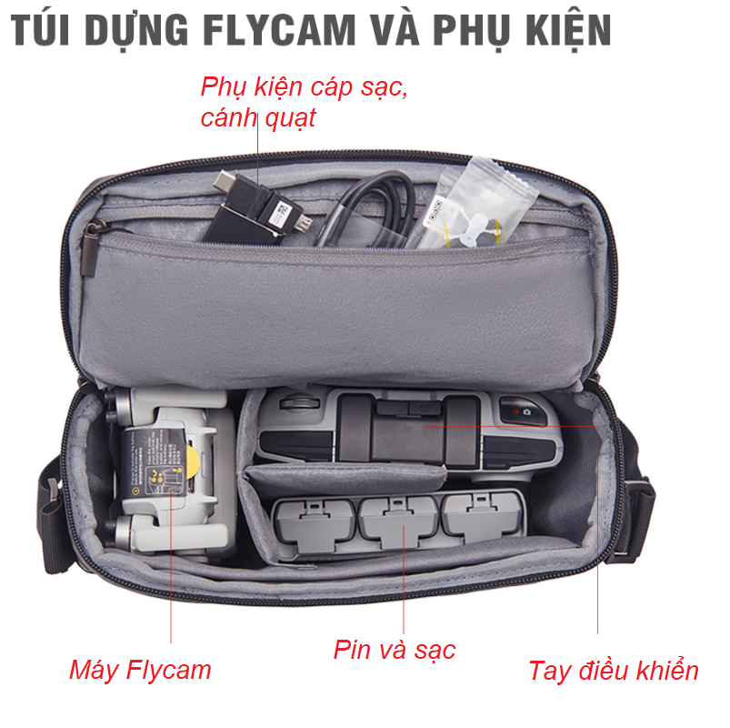 Túi đựng flycam dji mini 2, 2se , air 2s, mini se, mini 3 , 3pro - phụ kiện flycam dji