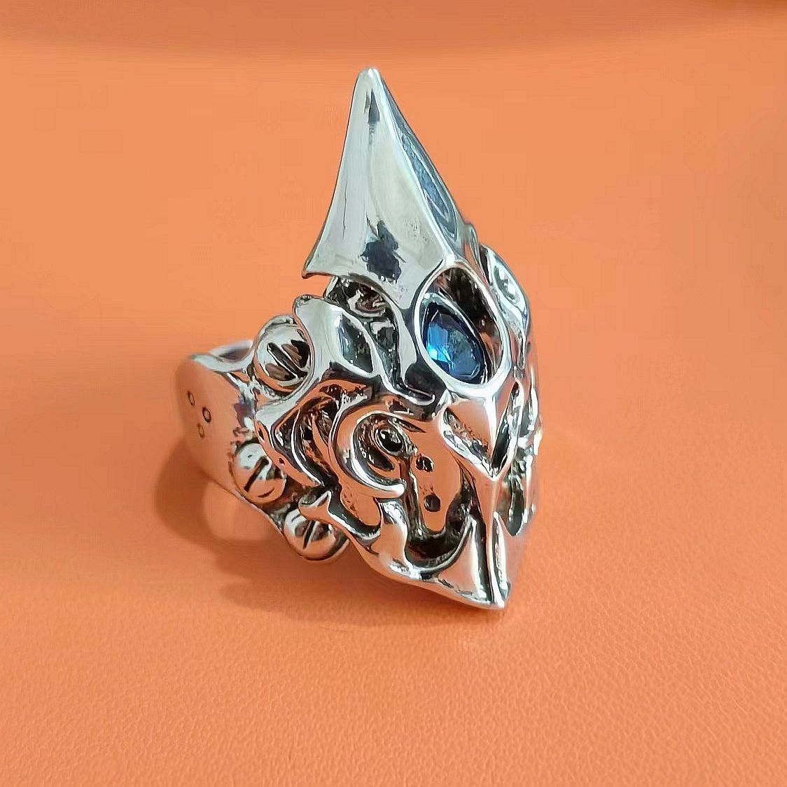 Mecha Mecha Helmet Ring Men's Single Ring Personality Duffian Handsome Trendy Men's Ring. 