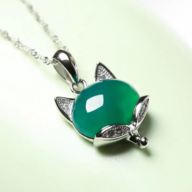 Natural%20Green%20Jade%20Fox%20Pendant%20Necklace%20925%20Silver%20Jadeite%20Chalcedony%20Amulet%20Fashion%20Charm%20Jewelry%20Gifts%20for%20Women%20Her%20-%20Image%207