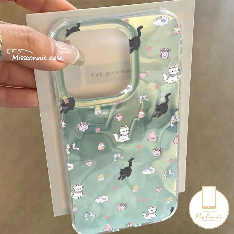 Cartoon%20Cute%20Cat%20Luxury%20Ripple%20Luster%20Case%20Compatible%20For%20IPhone%2015%2013%2011%2014%2012%20Pro%20Max%20XR%207Plus%20X%20XS%20Max%208%207%2015%2014%20Plus%20SE%202022%20Creative%20Pearly%20Bracelet%20Couple%20Cover%20-%20Image%202